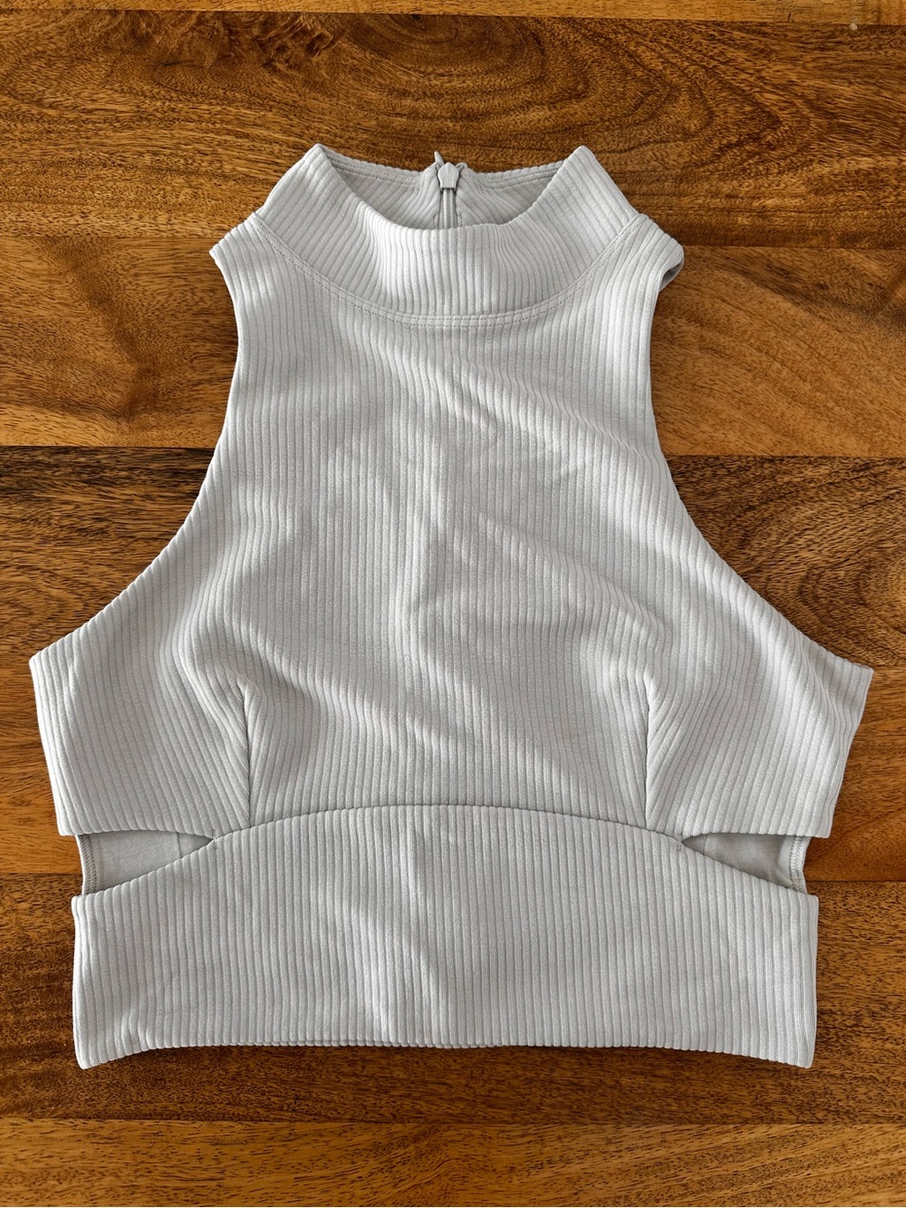 Lululemon Ribbed Cutout Mock Neck Tank Top Zip Back Size Small